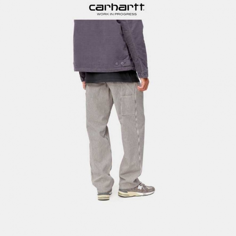 Carhartt Wip Single Knee Pant - Hickory Stripe White / Blue | TH0001543