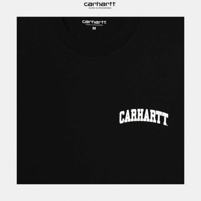 Carhartt Wip University Script T-Shirt Black | TH0002348