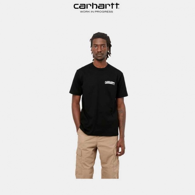 Carhartt Wip University Script T-Shirt Black | TH0002348