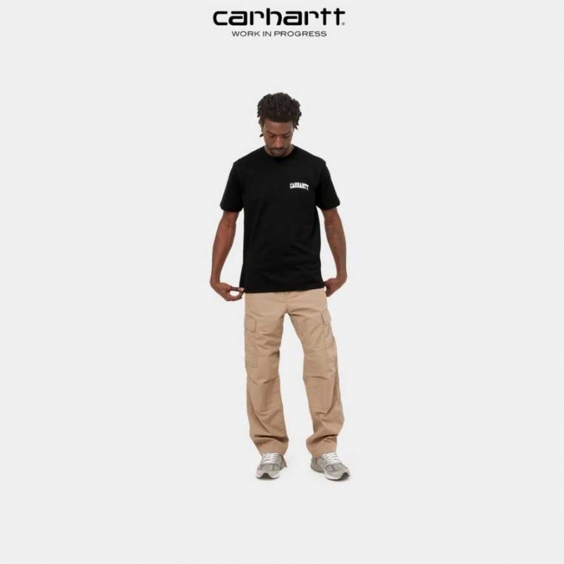 Carhartt Wip University Script T-Shirt Black | TH0002348