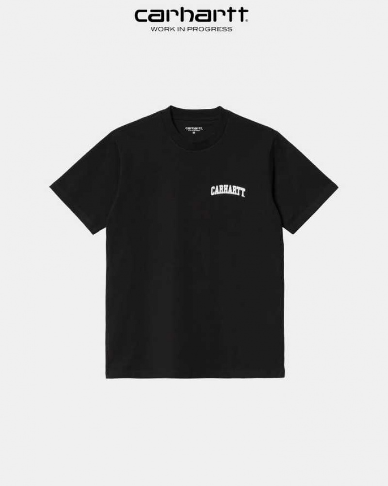 Carhartt Wip University Script T-Shirt Black | TH0002348