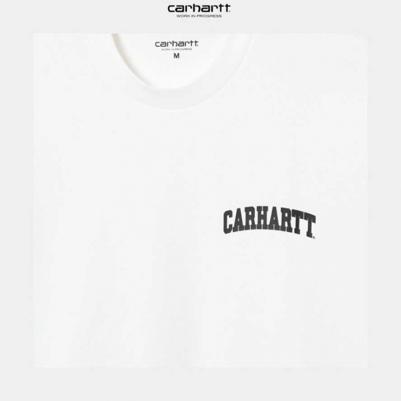 Carhartt Wip University Script T-Shirt White | TH0002349