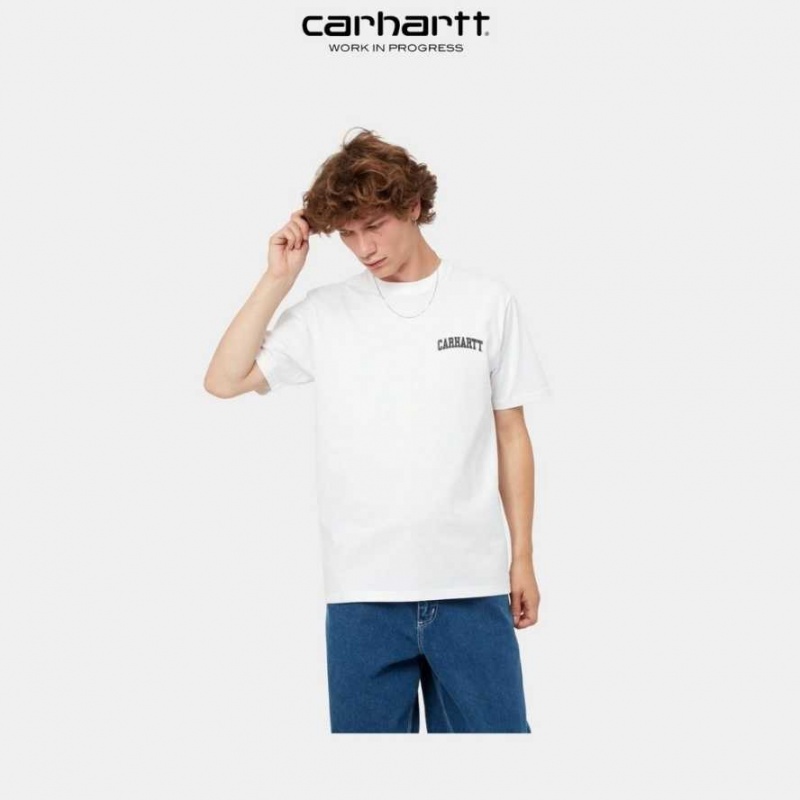 Carhartt Wip University Script T-Shirt White | TH0002349