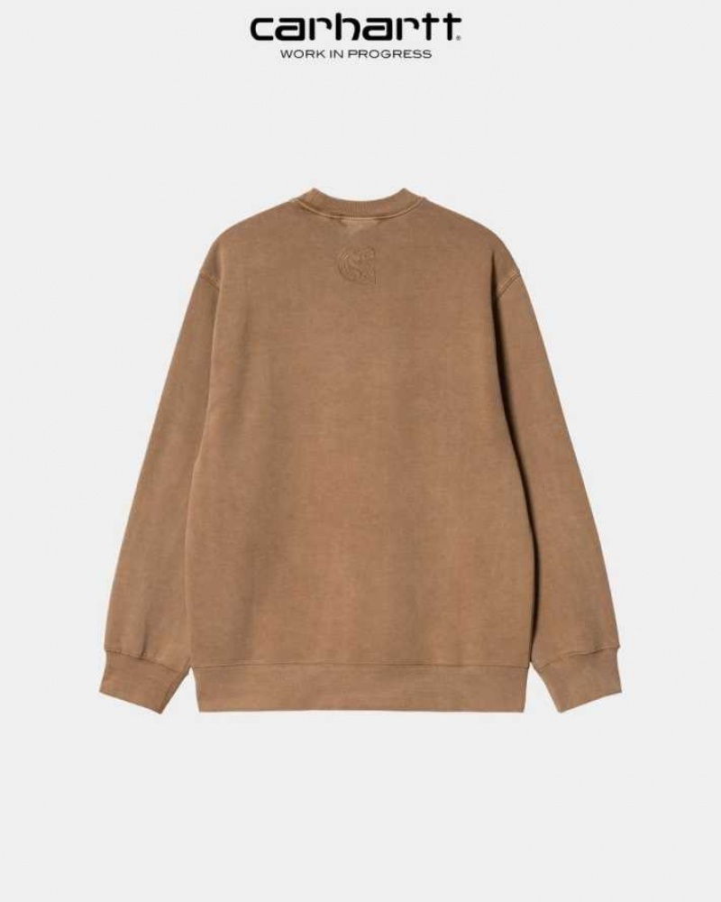 Carhartt Wip Verse Script Sweatshirt Hamilton Brown | TH0000371