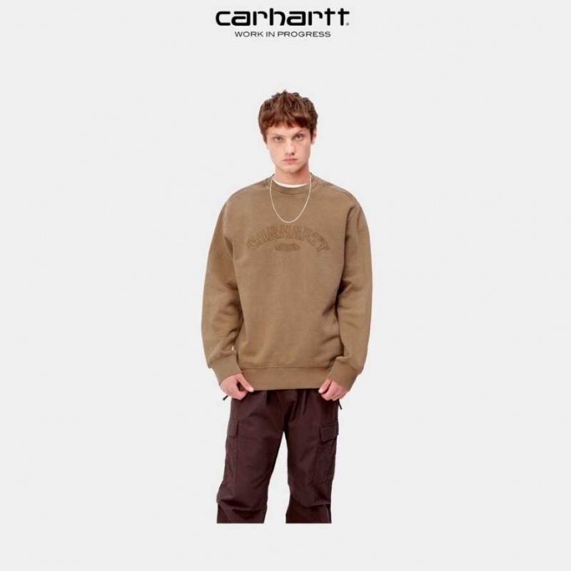 Carhartt Wip Verse Script Sweatshirt Hamilton Brown | TH0000371