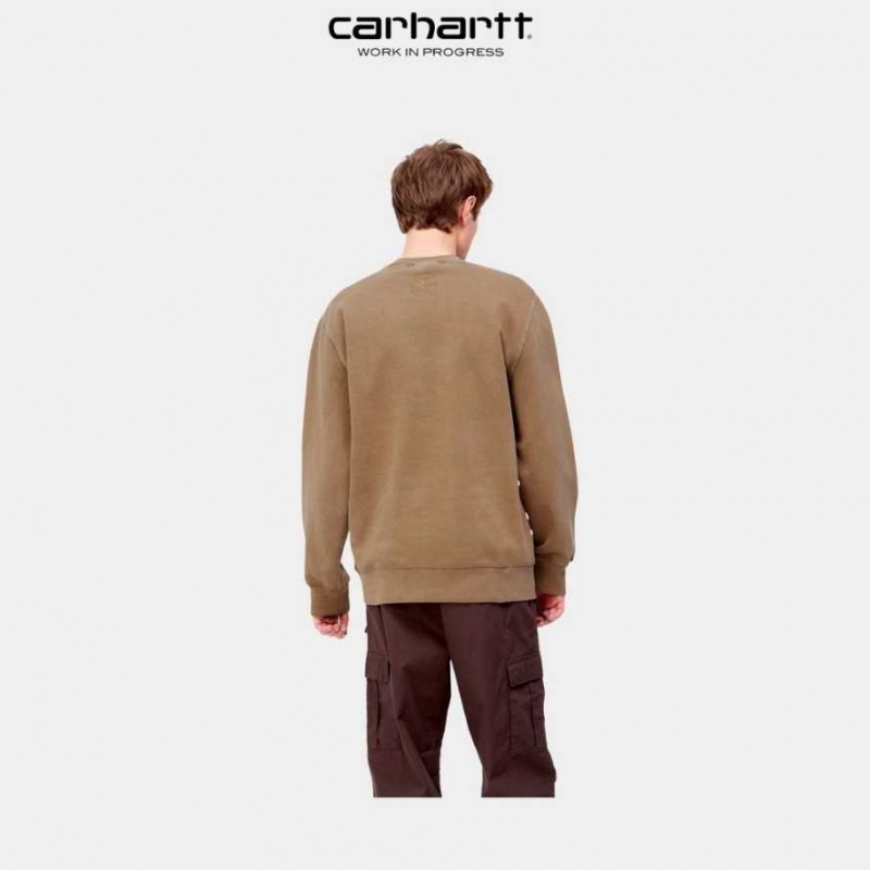 Carhartt Wip Verse Script Sweatshirt Hamilton Brown | TH0000371