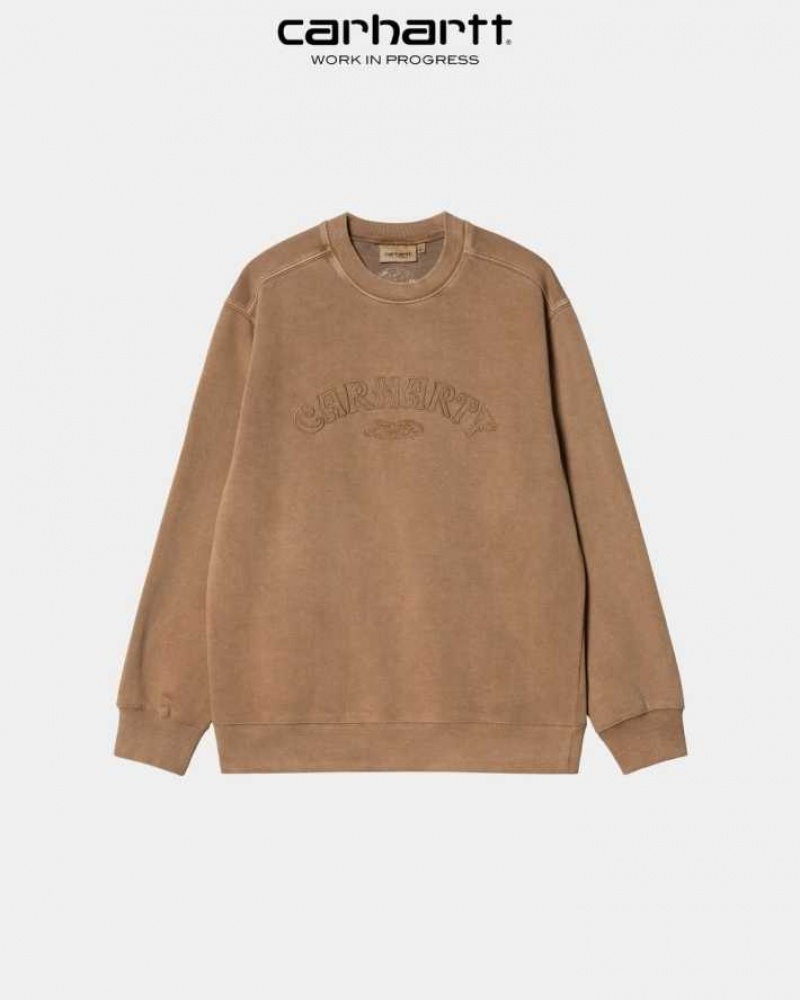 Carhartt Wip Verse Script Sweatshirt Hamilton Brown | TH0000371