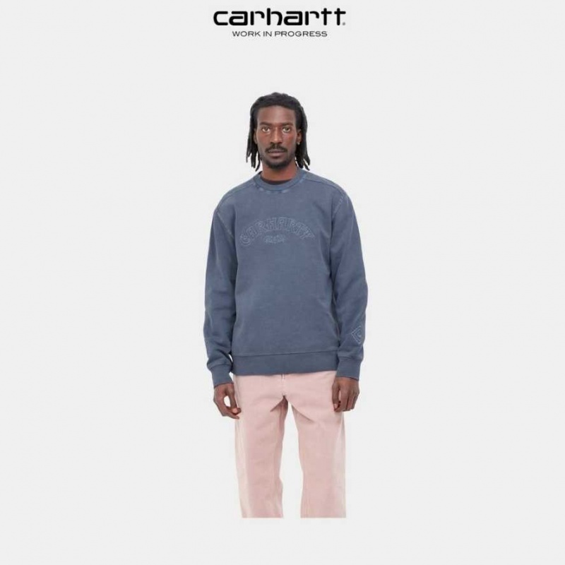 Carhartt Wip Verse Script Sweatshirt Storm Blue | TH0000369