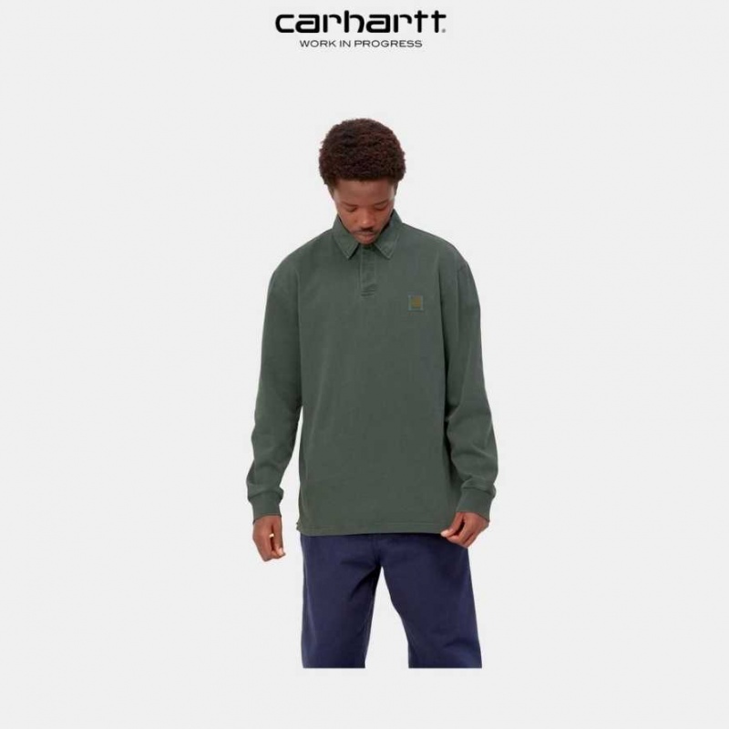 Carhartt Wip Vista Long Sleeve Rugby Shirt Boxwood | TH0002367