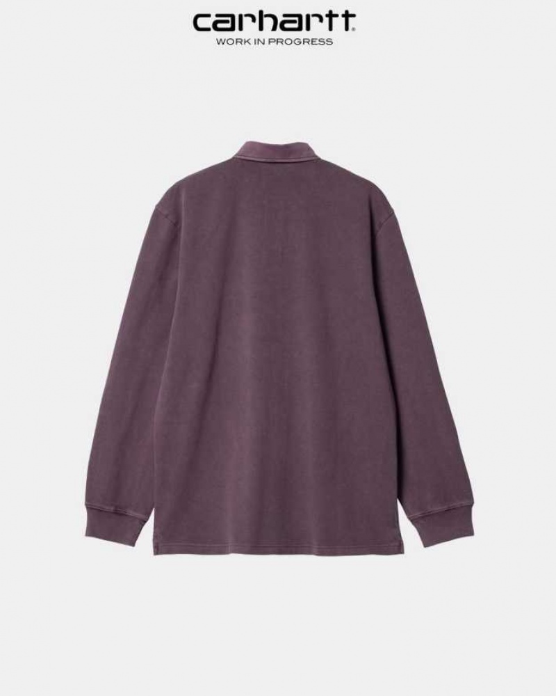 Carhartt Wip Vista Long Sleeve Rugby Shirt Dark Plum | TH0002368