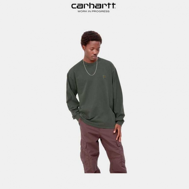 Carhartt Wip Vista Long Sleeve T-Shirt Boxwood | TH0002369