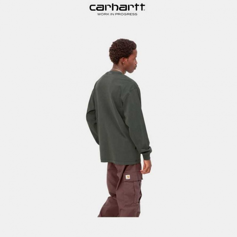 Carhartt Wip Vista Long Sleeve T-Shirt Boxwood | TH0002369