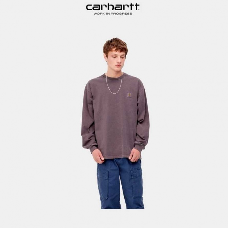 Carhartt Wip Vista Long Sleeve T-Shirt Dark Plum | TH0002371