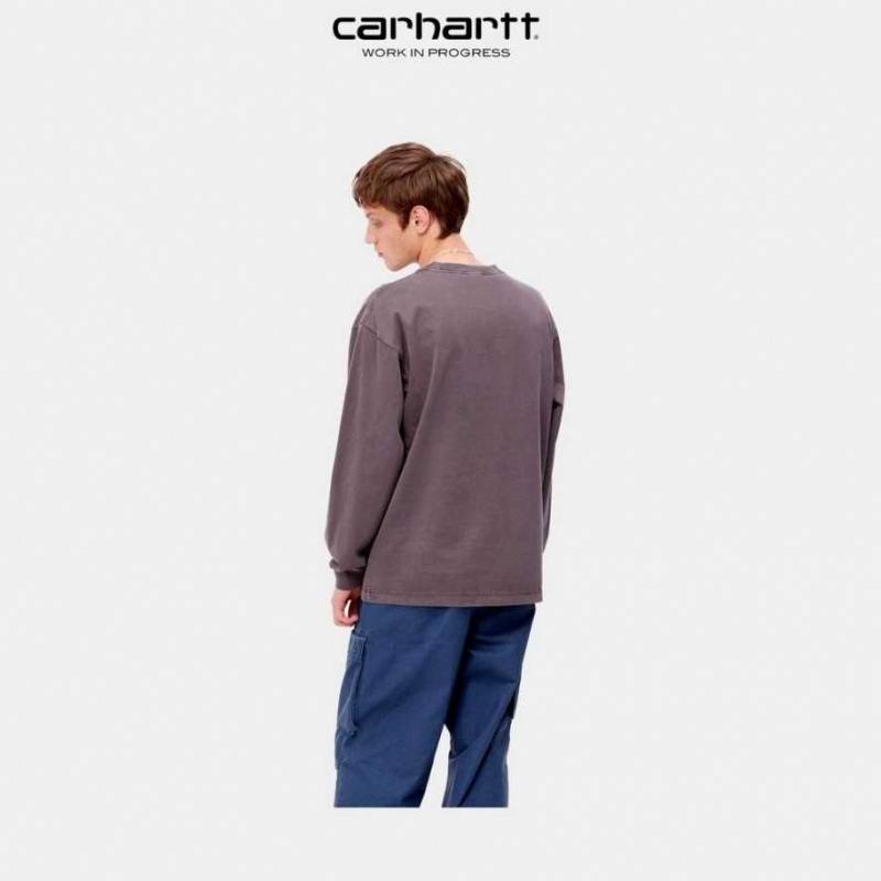 Carhartt Wip Vista Long Sleeve T-Shirt Dark Plum | TH0002371