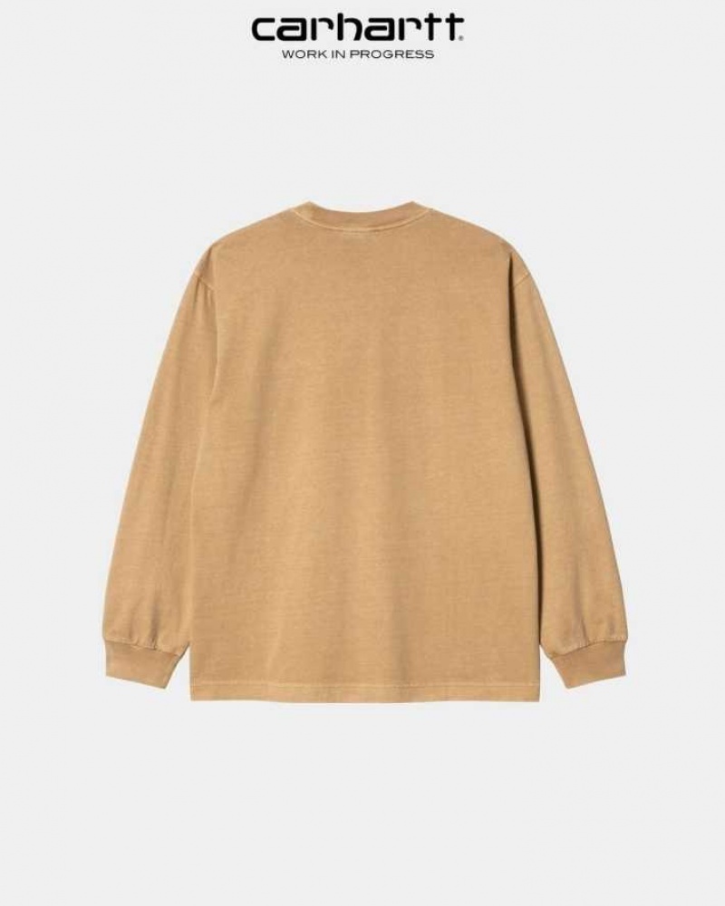 Carhartt Wip Vista Long Sleeve T-Shirt Dusty Hamilton Brown | TH0002370