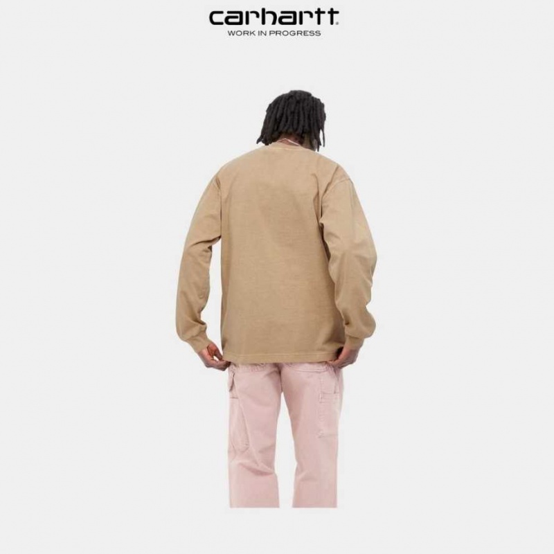 Carhartt Wip Vista Long Sleeve T-Shirt Dusty Hamilton Brown | TH0002370