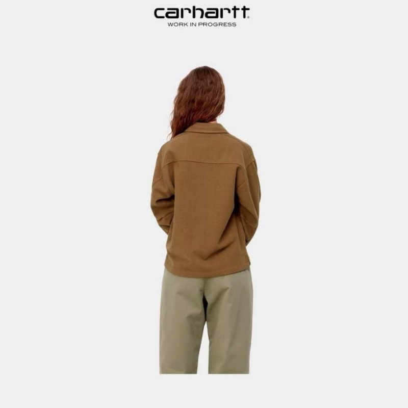 Carhartt Wip Wiston Shirt Jacket Hamilton Brown | TH0000117